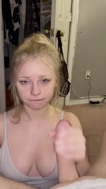 Cute Blonde Loves Making Him Cum
