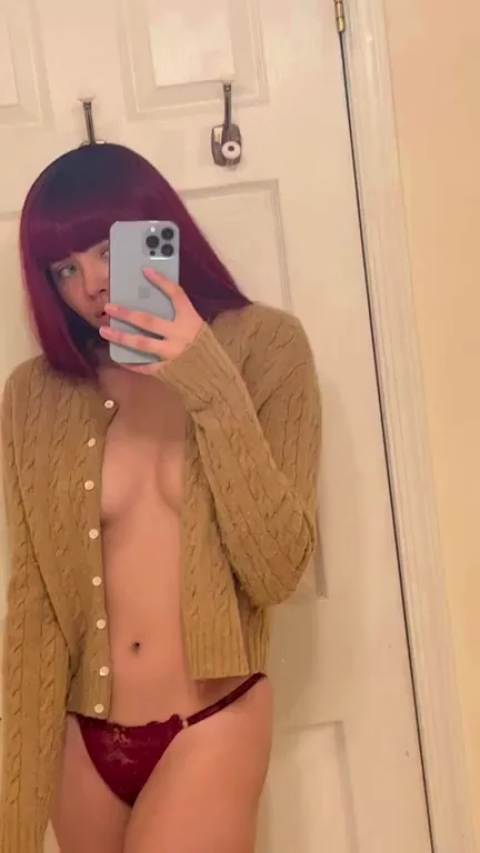 Good Girl's Big Tit Tease in Open Cardigan 😈💦