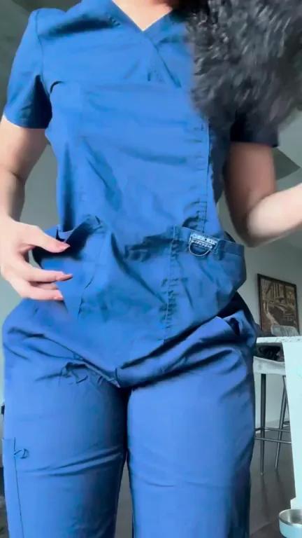 Thick Ebony Nurse Flashing Her Juicy Tits and Phat Ass