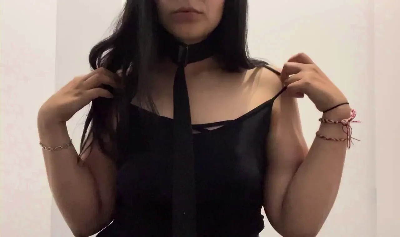 🖤 Filthy Slut Chokes Herself with Belt in Public Bathroom 😈