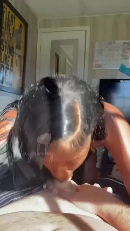 Mouth Watering Slut Devours Massive White Cock