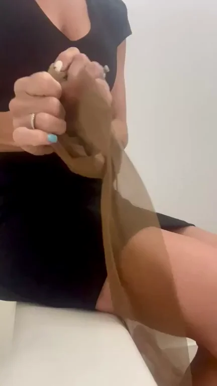 Trying on some nylons!