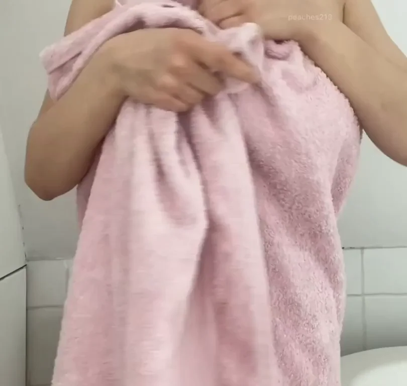 Busty Petite Tease Drops the Pink Towel 😈💦