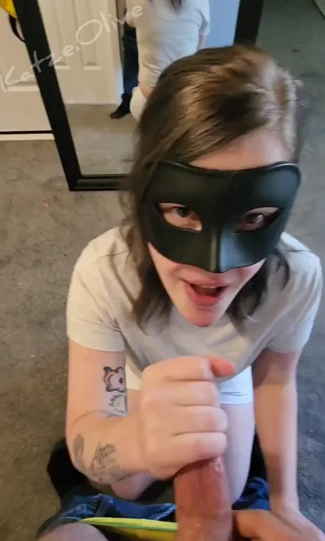 Drenched in Hot Cum 😍💦 Masked Slut Begs for Loads