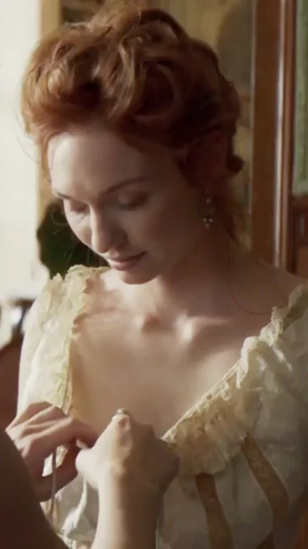 Eleanor Tomlinson's Creamy Cleavage Tease in Colette 😘 Keira Knightley Kiss Vibes 💋