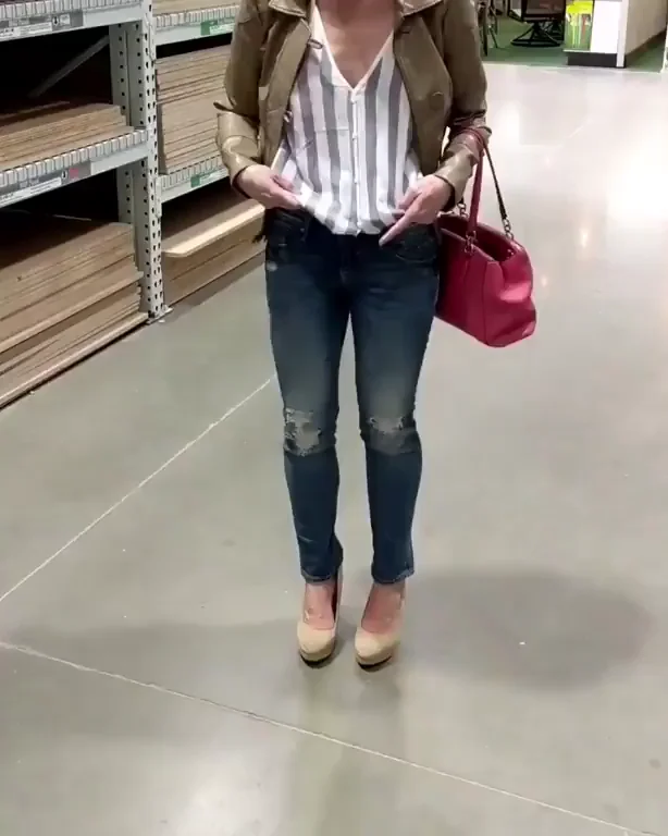 Tits out in the hardware store