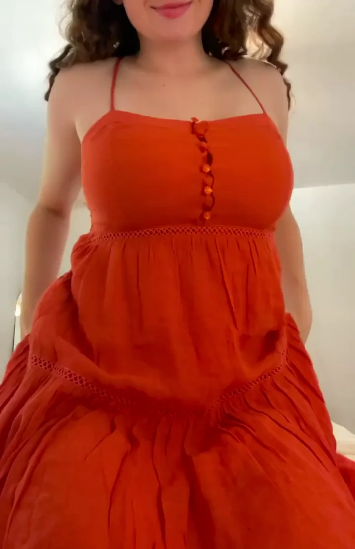 Pumpkin Dress Hides My Massive Tits & Thick Curves? 😏🍑