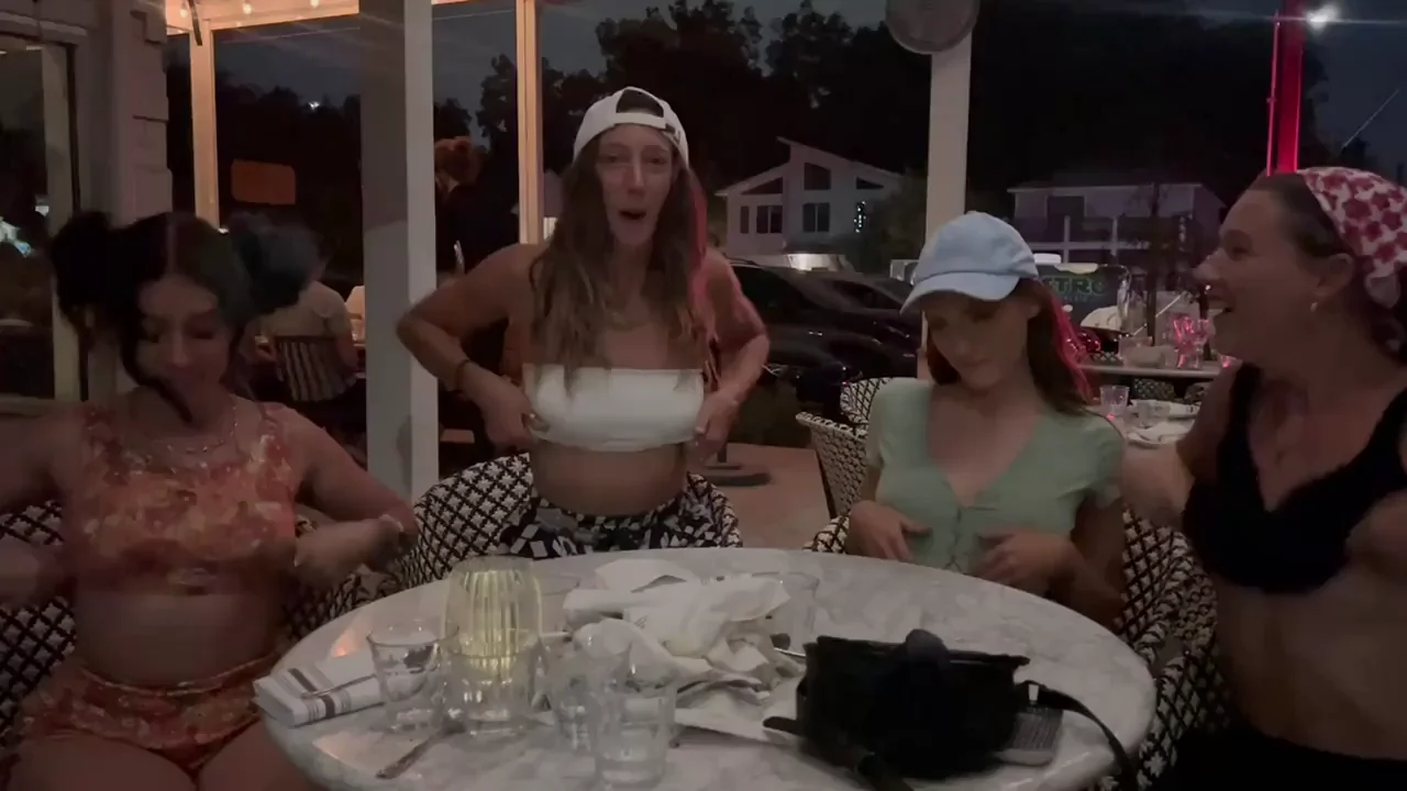 Waiter Goes Wild for Our Dinner Table Tits 💦🍽️
