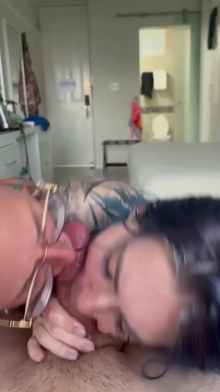 Girls with blue hair suck cock like their life's depend on it, and I always bring a friend 😈
