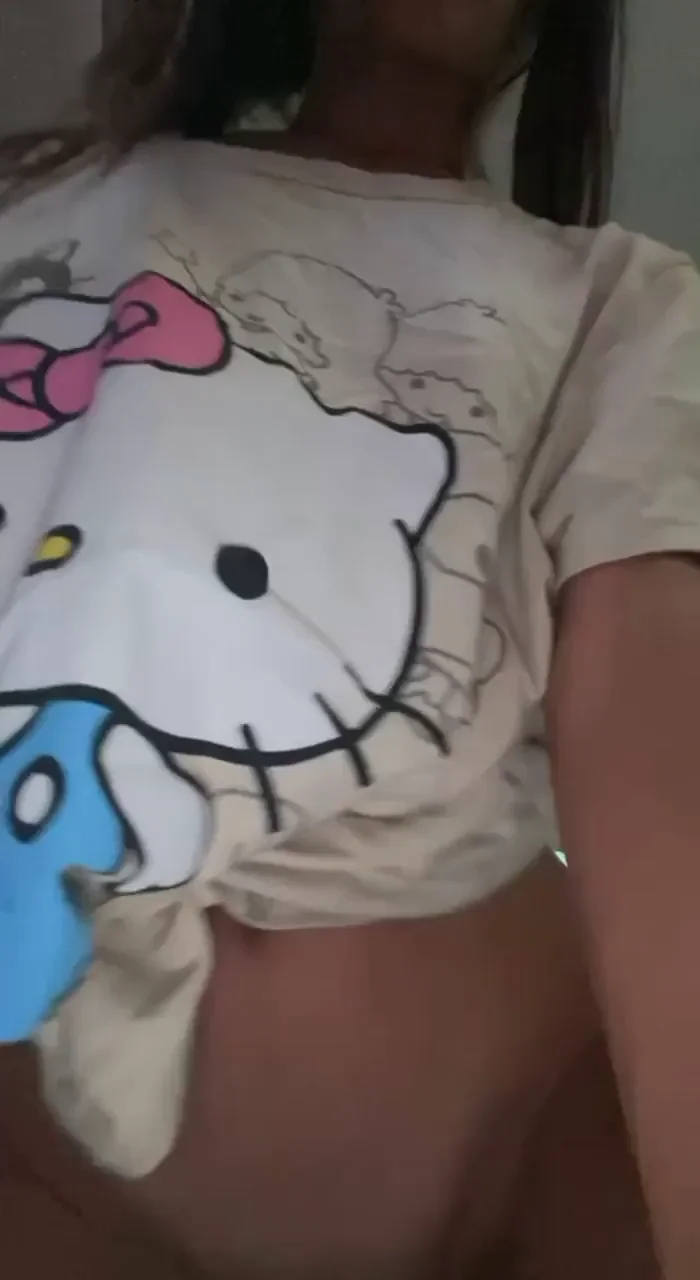 Hello Kitty Tease with My Juicy Ebony Titties! 😻🍈🍈