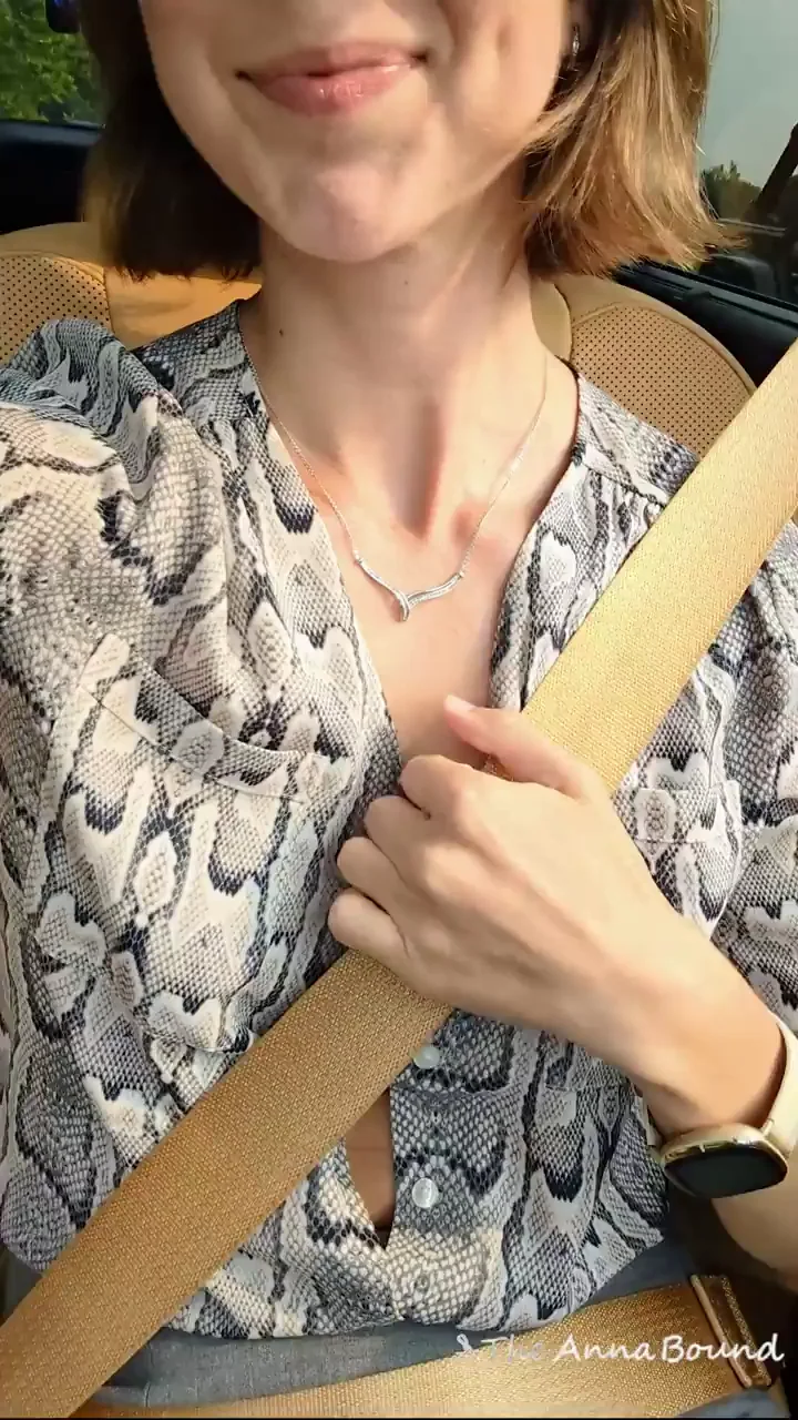 Sneaky Car Commute: Petite MILF Clamps Her Pierced Nipples & Holds the Moan