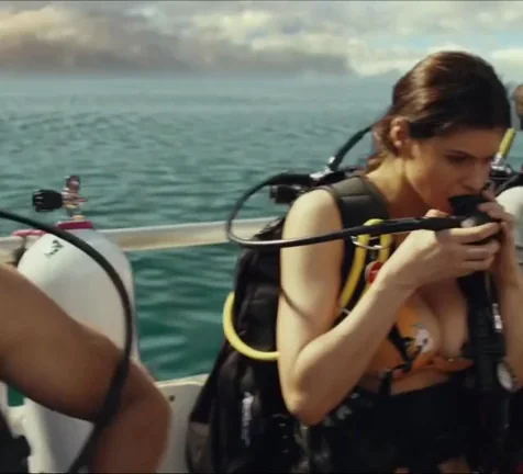 Alexandra Daddario in a deleted scene for Rampage (2018)