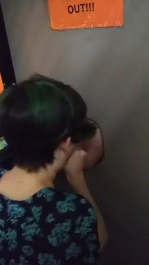 Stranger gets blown, then ruined when she pulls away from gag reflex. Frustrating accident much?