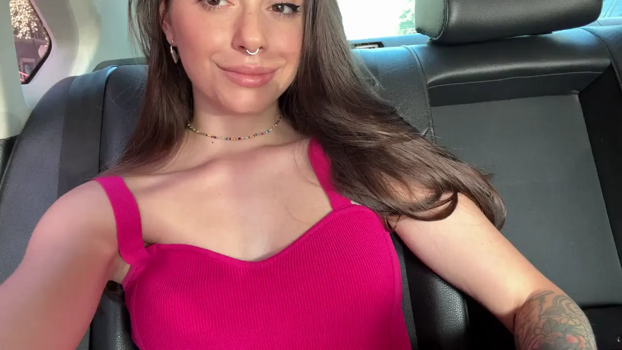 Hot Babe in Pink Ready for a Wild Ride 😈🚗💦