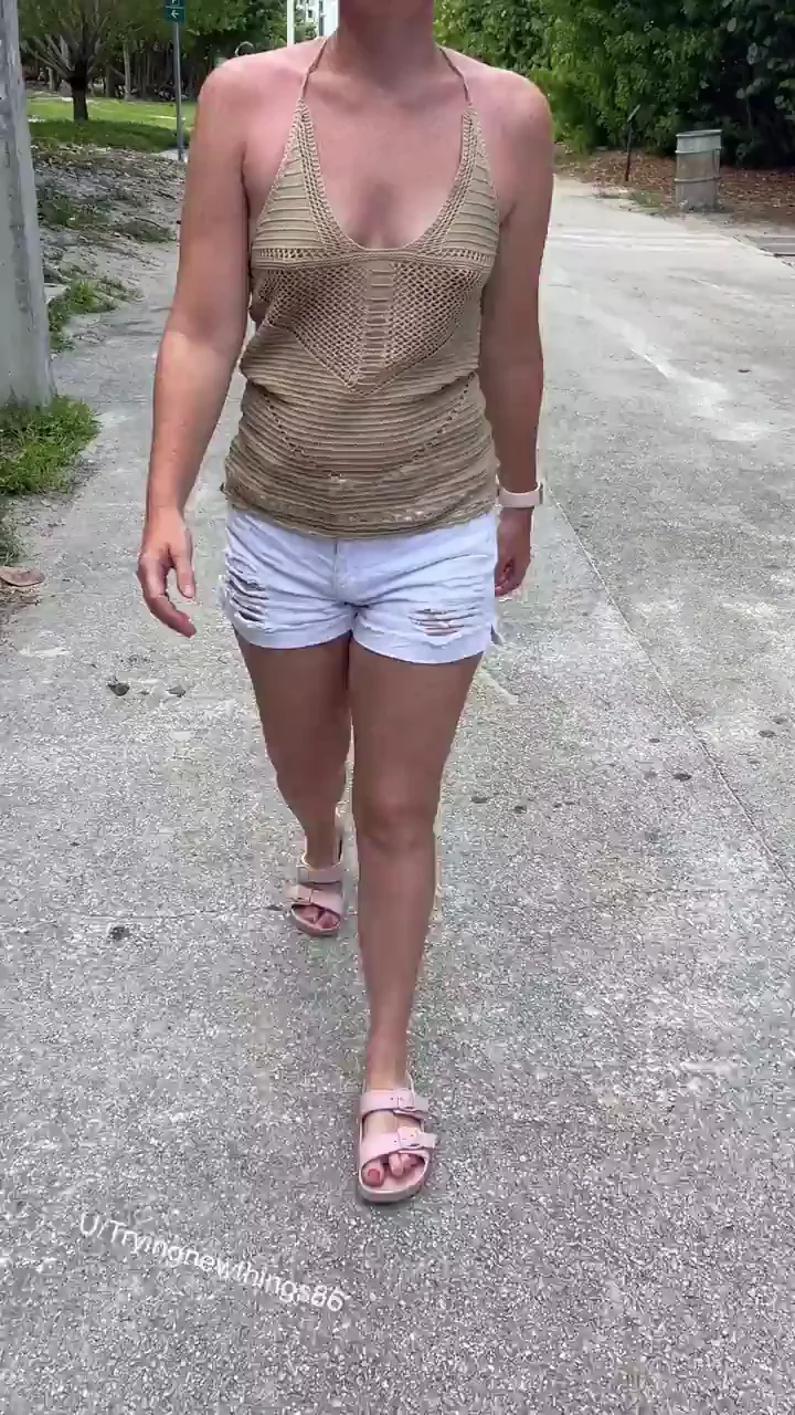 Going for a stroll, and letting these tits out.
