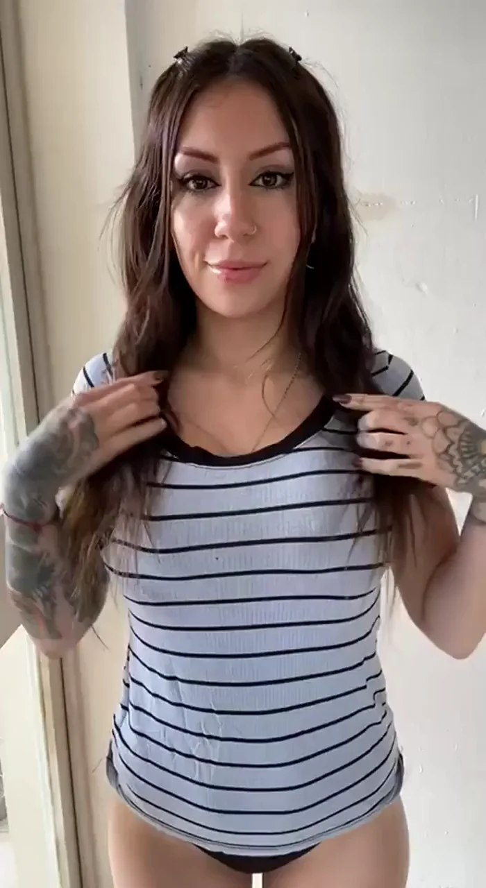 Tattooed Petite Slut's Teasing Tittyfuck Promise 😈