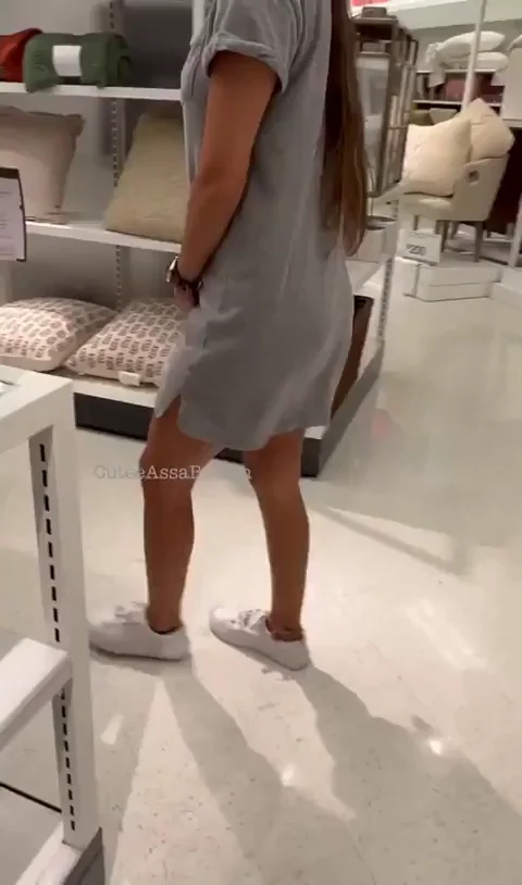 Slutty Shopping Spree with Bare Ass Cheeks Out