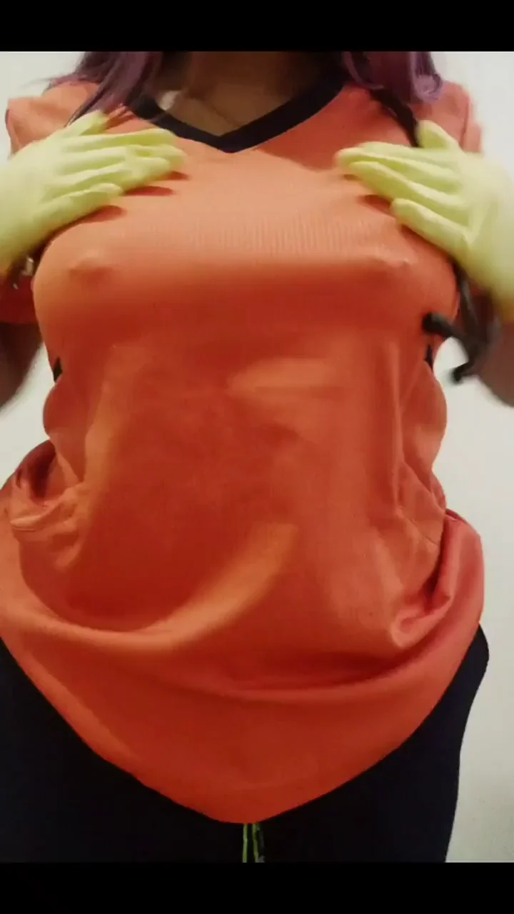🧤🔥 Latina Nurse Slut Matches Yellow Gloves to Soaking Panties & Jiggly Tits 💦