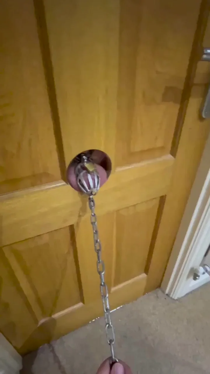 Mistress Locks Chastity Bitch in Gloryhole for 3-Hour Cock-Sucking Torment