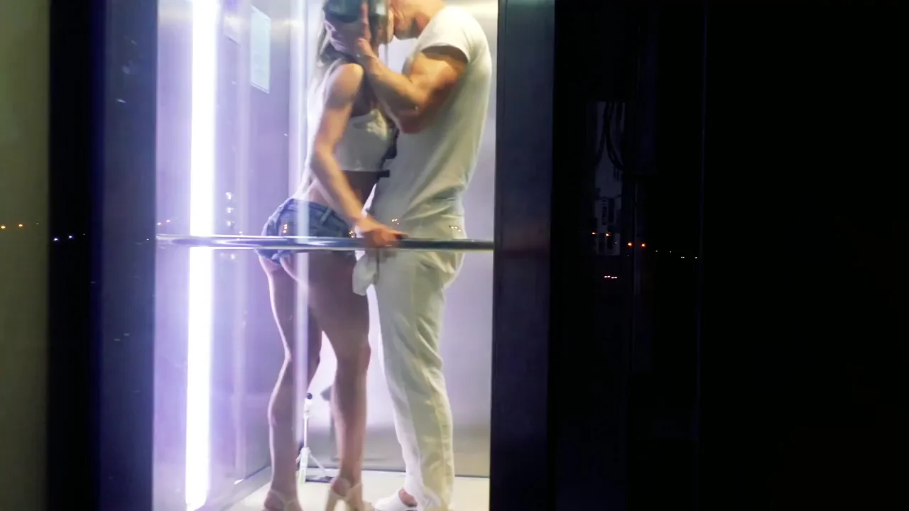 Fuck in in a glass elevator shooted by drone [GIF]