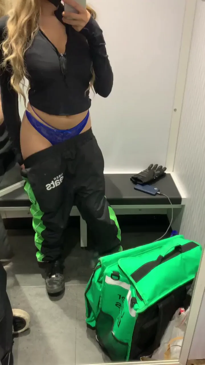 Lonely Fitting Room Tease: Blonde Slut Drops Trousers for Dick Pics