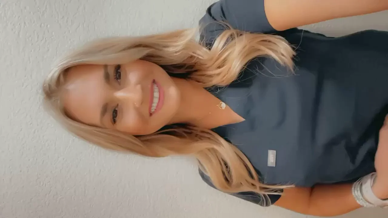 Petite Nurse's Slutty Scrub Flash: Perky Tits Tease