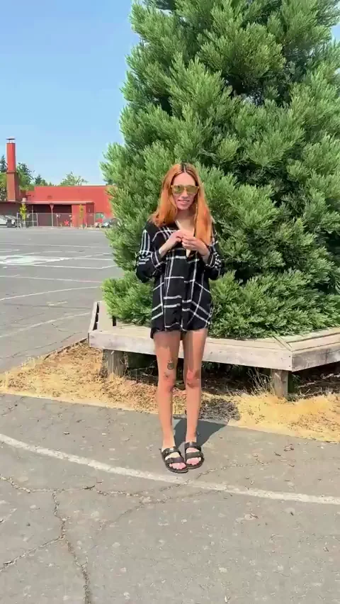🔥 Redhead Slut Teasing in Public Parking Lot Fun 😈
