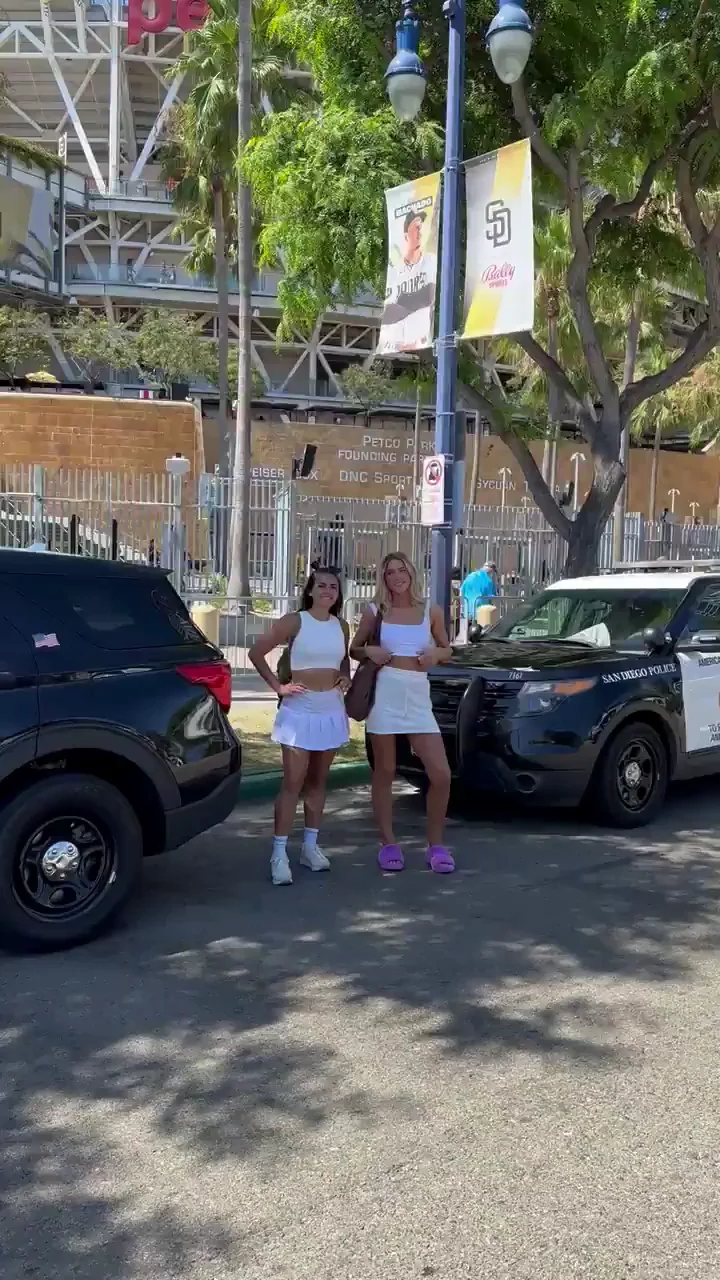 Public Slutty Cheer Whores Teasing Cops! Who’s Gonna Fuck Us? 😈🍑