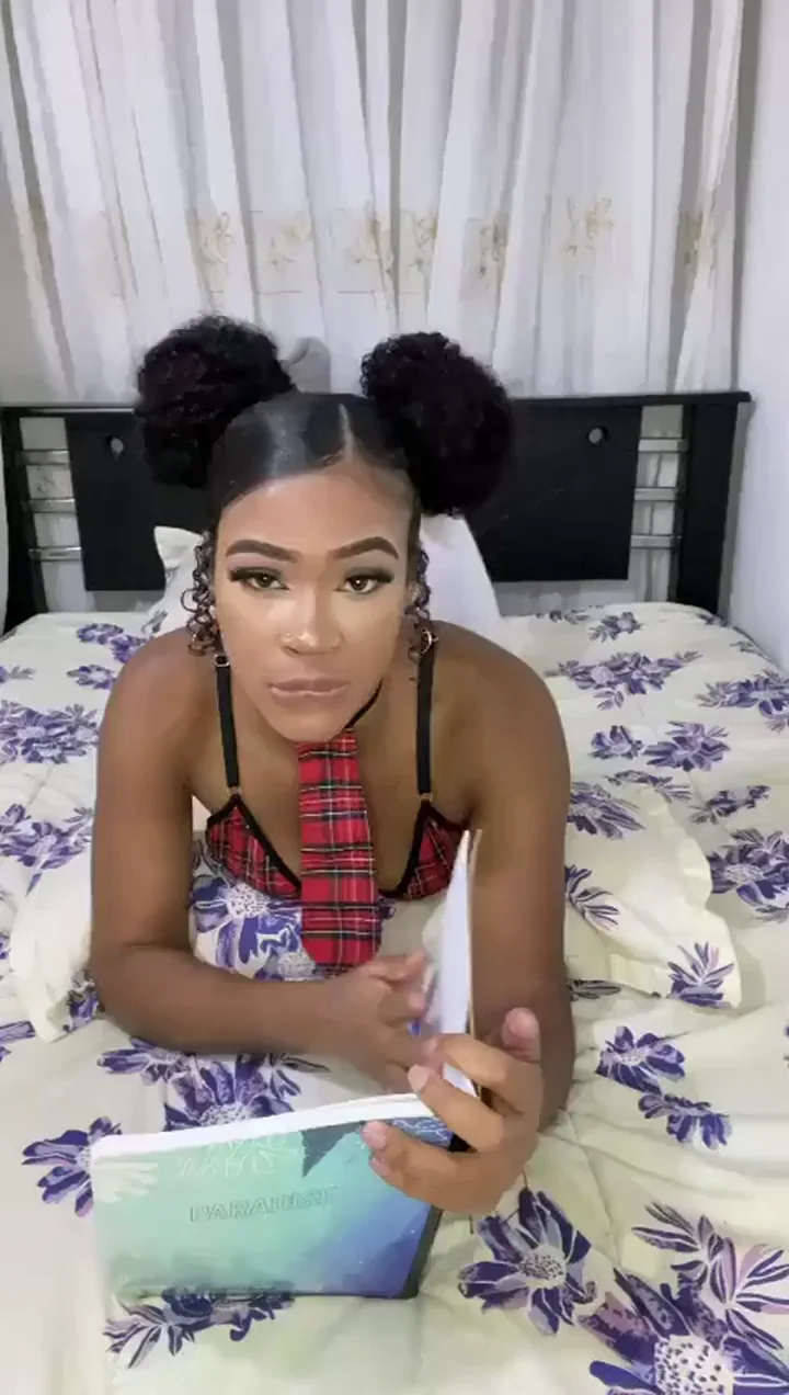 Post-Shower Afro Slut Teases Stepbro with Schoolgirl Curves & Throbbing Temptation