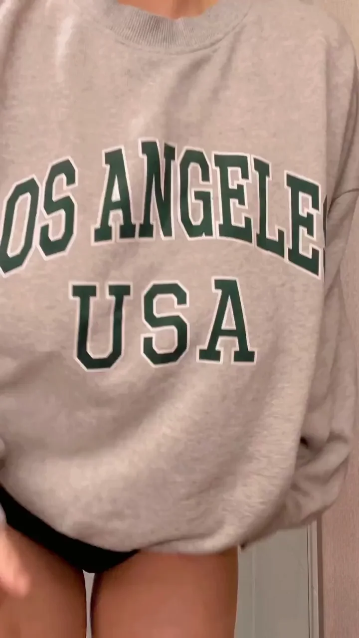 Busty Petite Babe's Massive Tits Tease in LA Hoodie 😍🍒