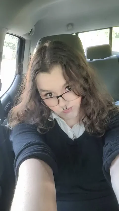 Twink Trans Slut Gooning Her Cute Cock in the Car 🚗🍆💦