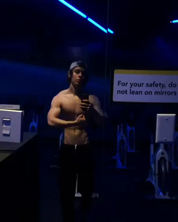 Kundalini Uncoil: Blonde Hunk's Throbbing BWC Tease in Neon Gym Glow