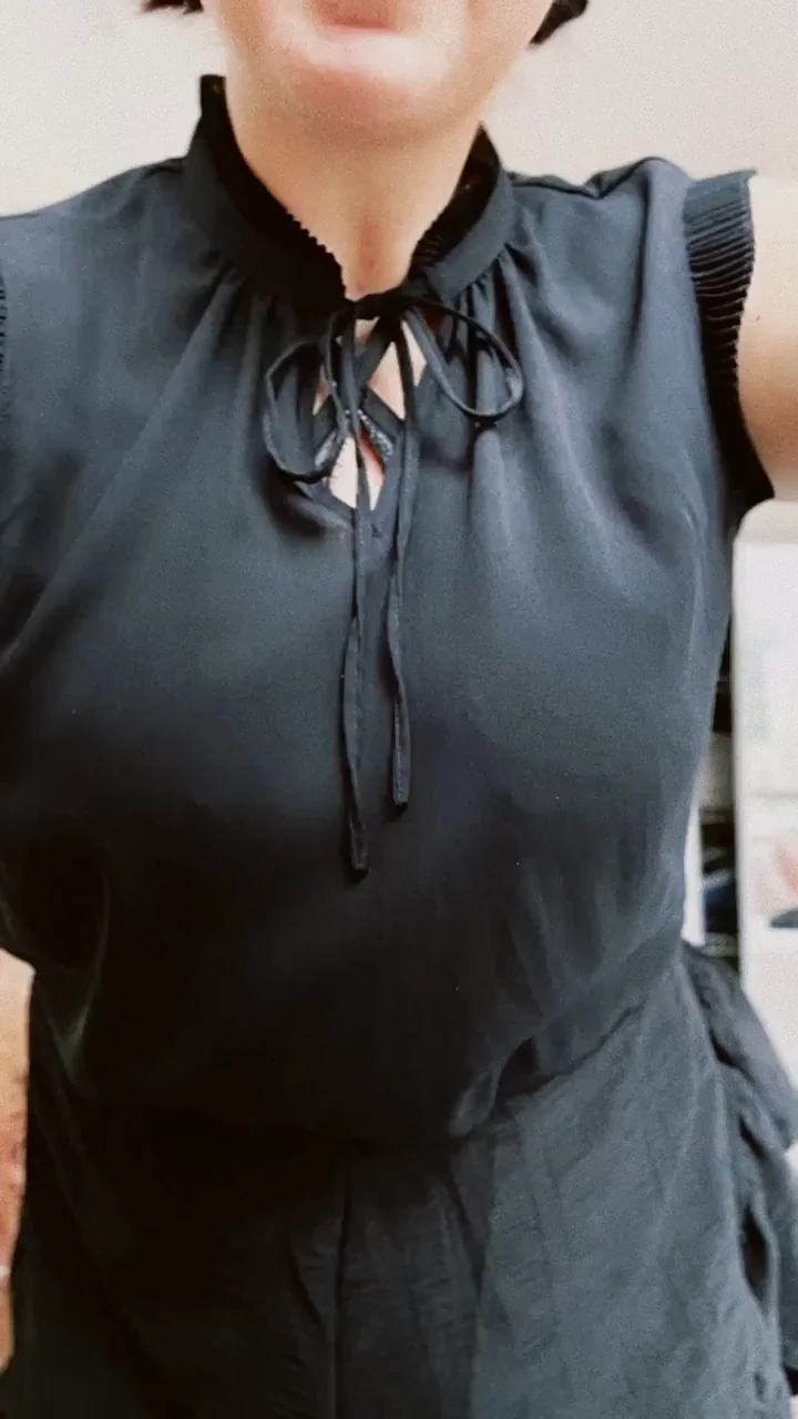 Showing my big tits hiding under my good girl corporate outfit.