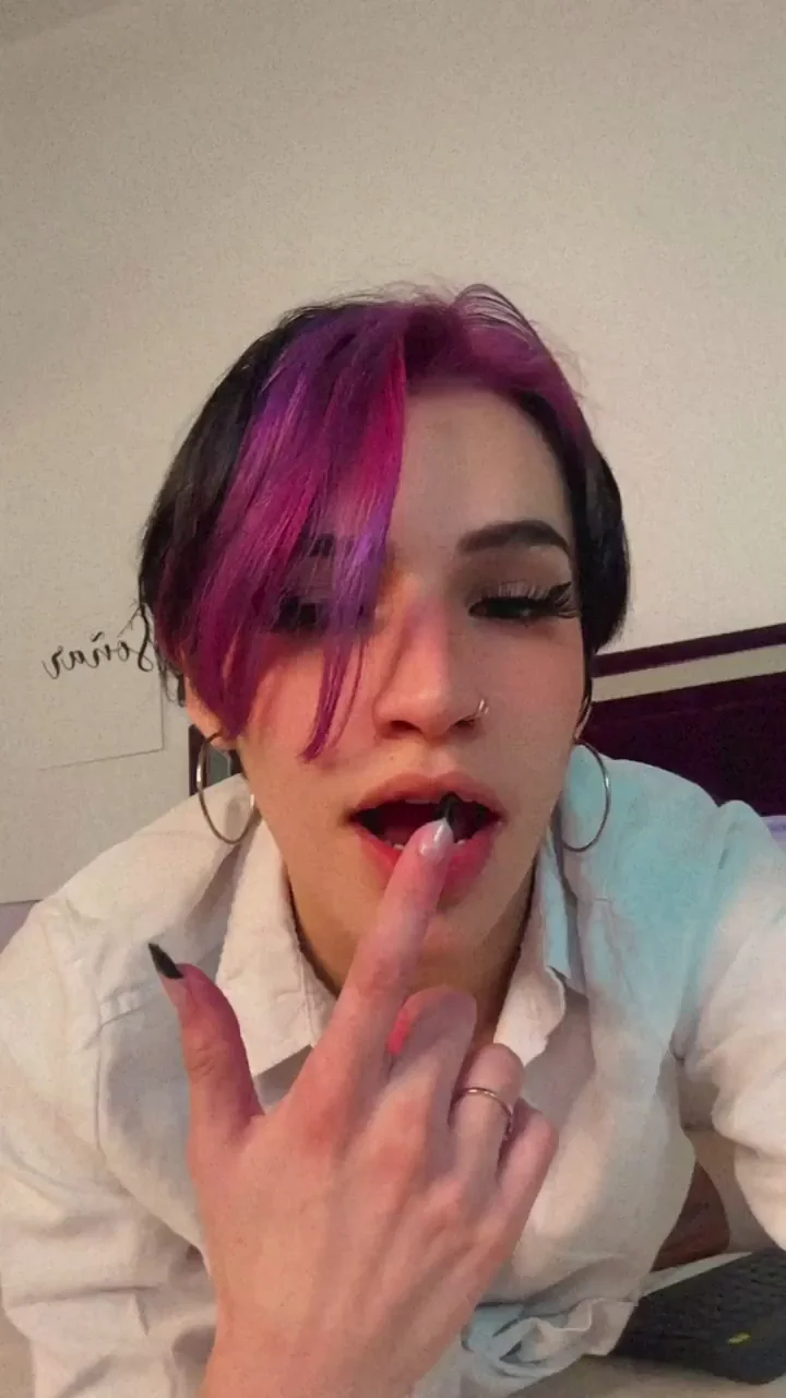 Purple-Haired Slut Teases: 'I Know You Wanna Fuck Me' 😈💜