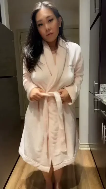Busty Asian Babe Glad You're Home to Slam Her Tight Pussy