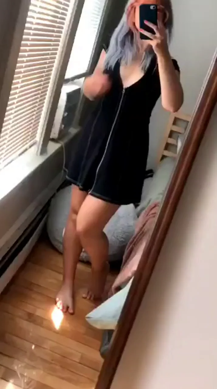 Full Dress Strip Tease: Tits Out and Shaved Pussy Reveal