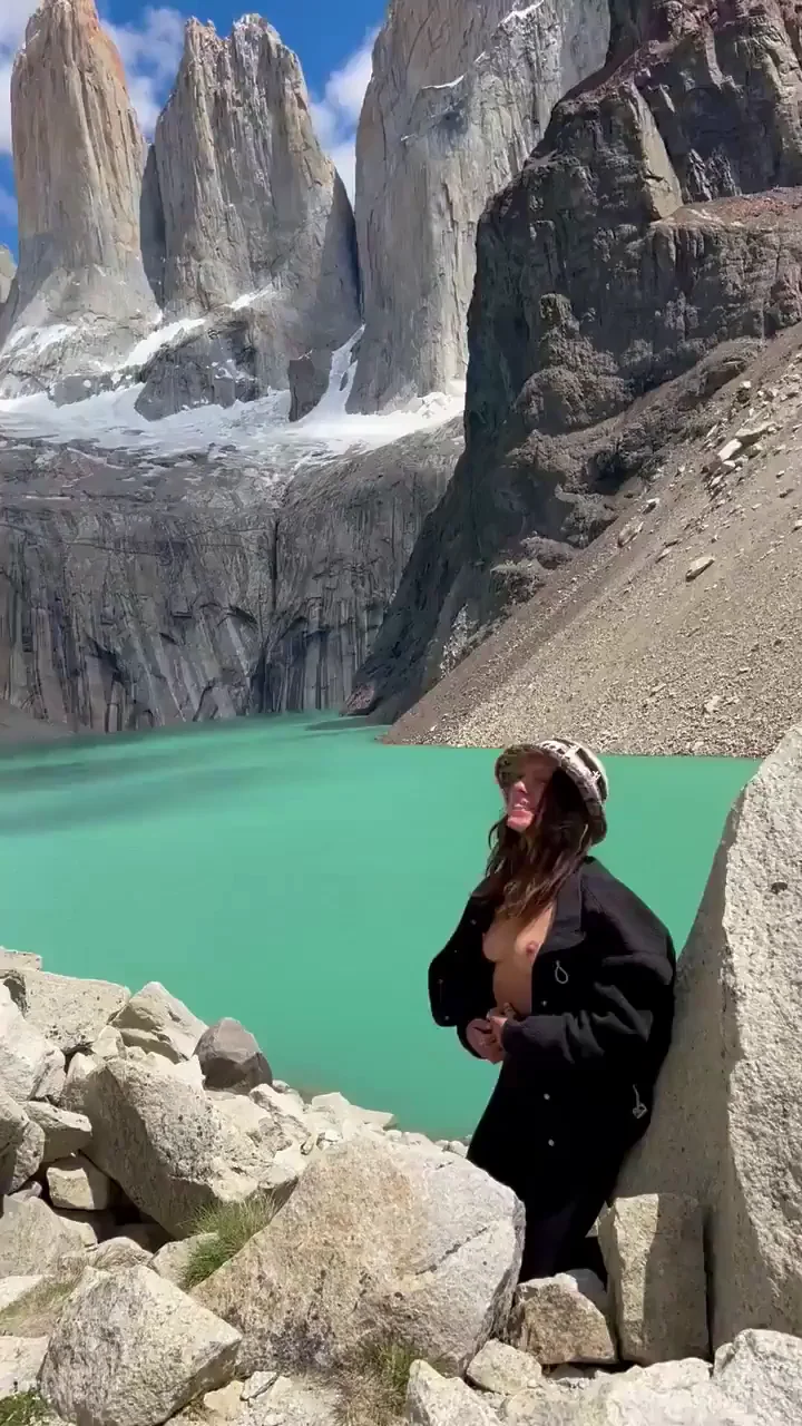 Naughty Flasher Can't Hike Without Tits Out at Torres del Paine