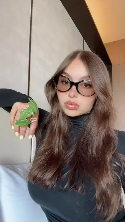 Busty Brunette's TikTok Tit Tease with Weed Flex