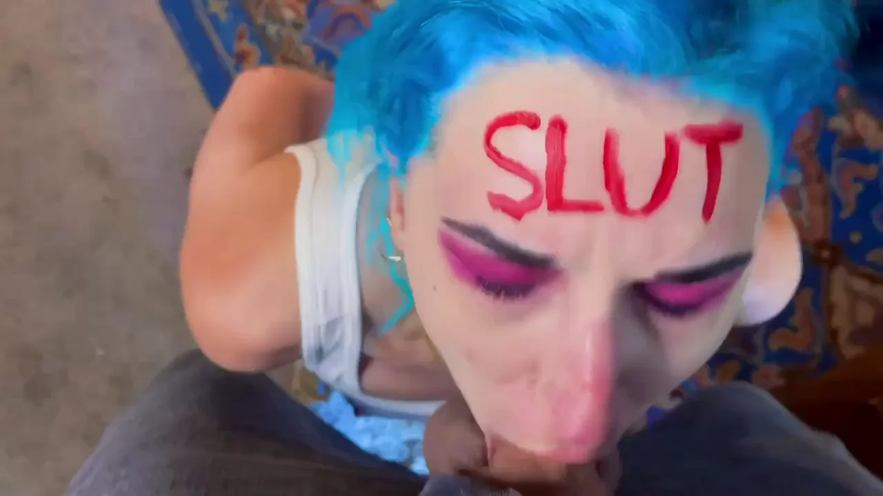 Trying her best not to puke