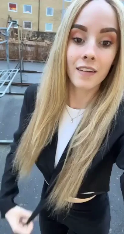 Just a slutty Norwegian teen showing off her body ??