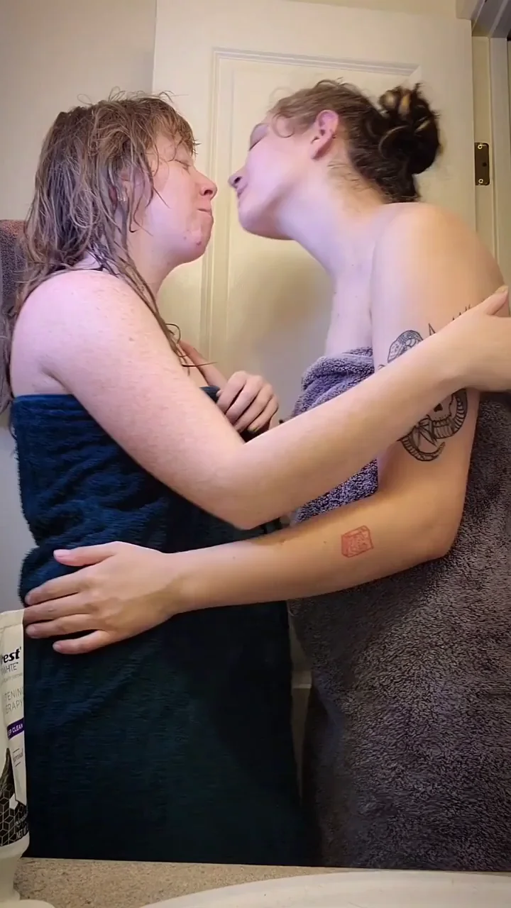 Kissing my lovely girlfriend after the shower