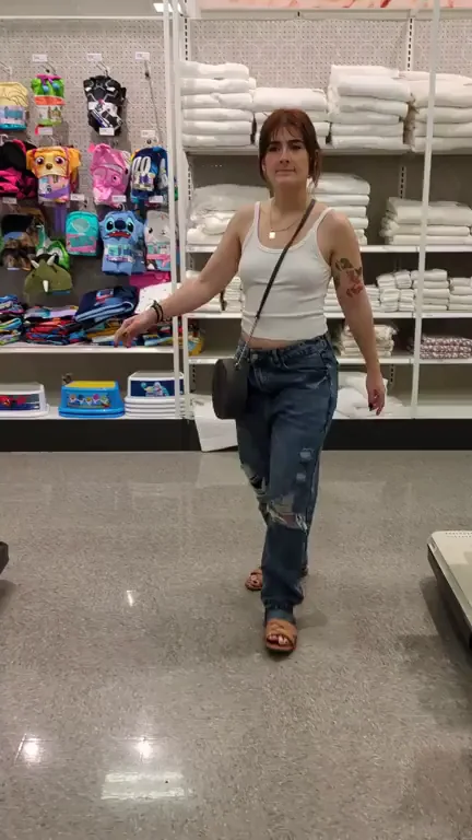 Target Flashing Slut Shows Off Her Juicy Tits 😈🛒