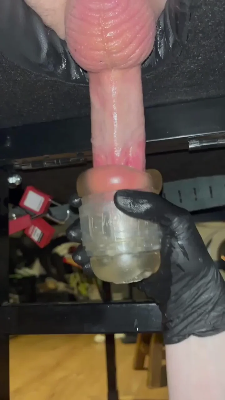 Milked his cock and ruined his orgasms on the milking table
