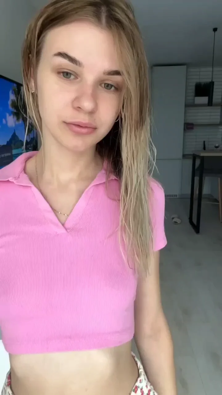 Pale Flat Blonde Slut Teases Tits 🔥😈
