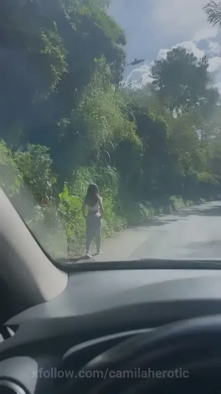 Public Titty Drop Tease: Cute Amateur Babe Flashes Juicy Rack from Car