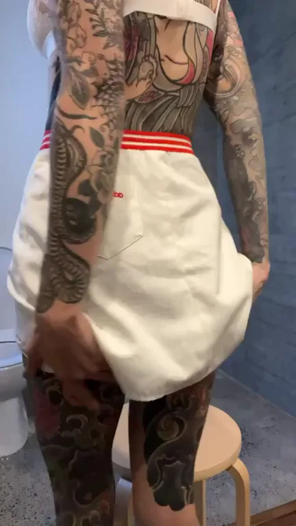 Tattooed Slut Ditches Thong for Epic Ass Reveal