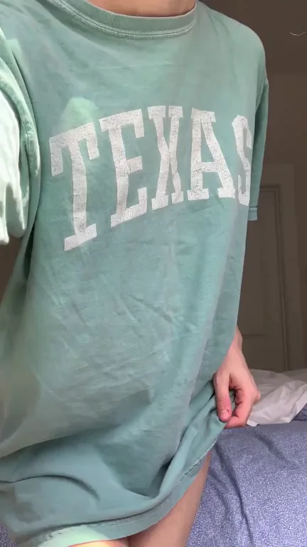 Cute Small Titty Tease in Oversized Tee - Nipple Piercing Dilemma?