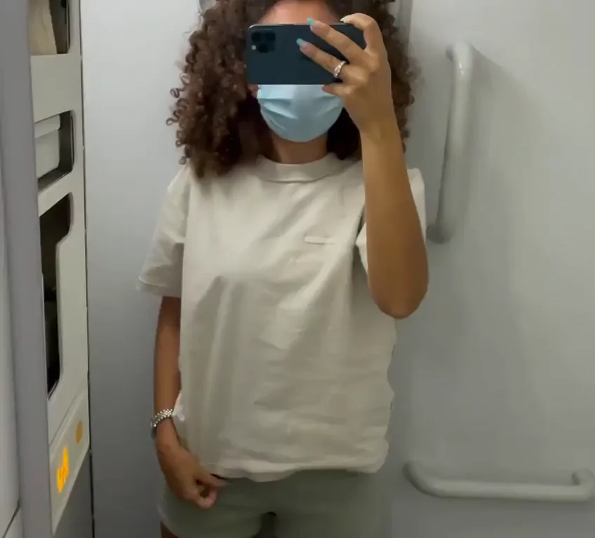 Let me do a strip on this boring flight