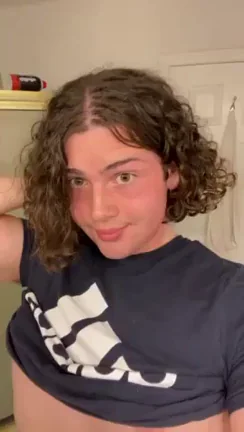 Daddy's Curly-Haired Trans Tease Craves That Older Cock Vibes