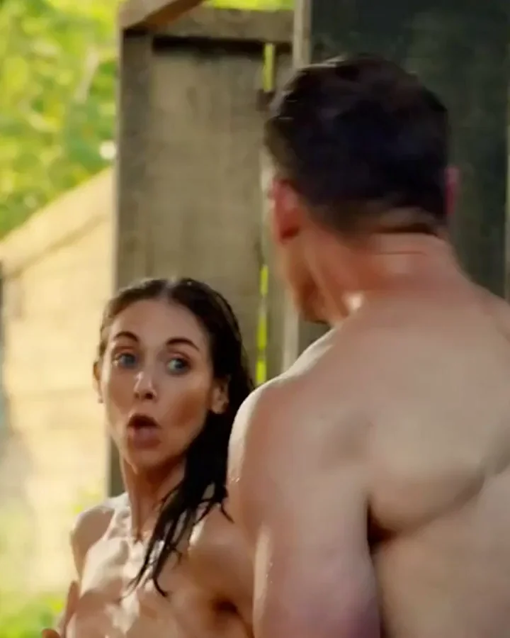Alison Brie's Slutty Wet Shower Tease in Freelance Trailer